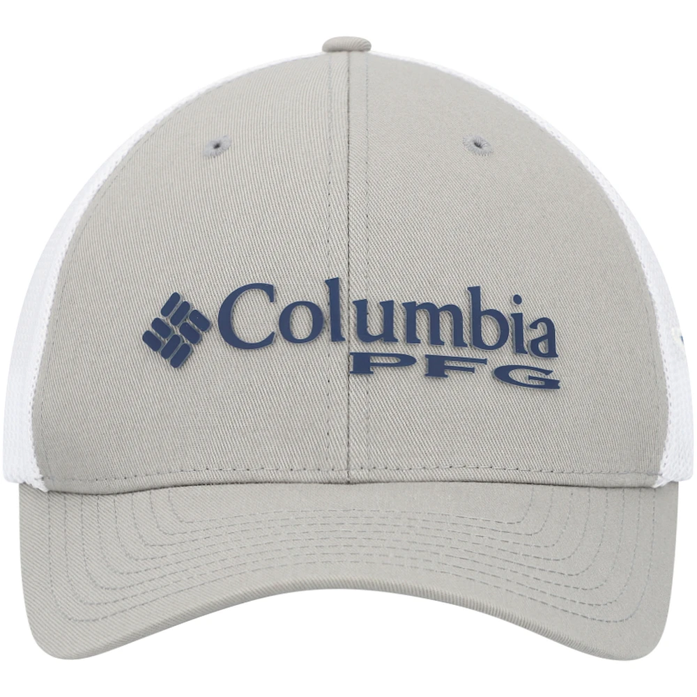 Men's Columbia Gray/White Dallas Cowboys PFG Ball Flex Hat