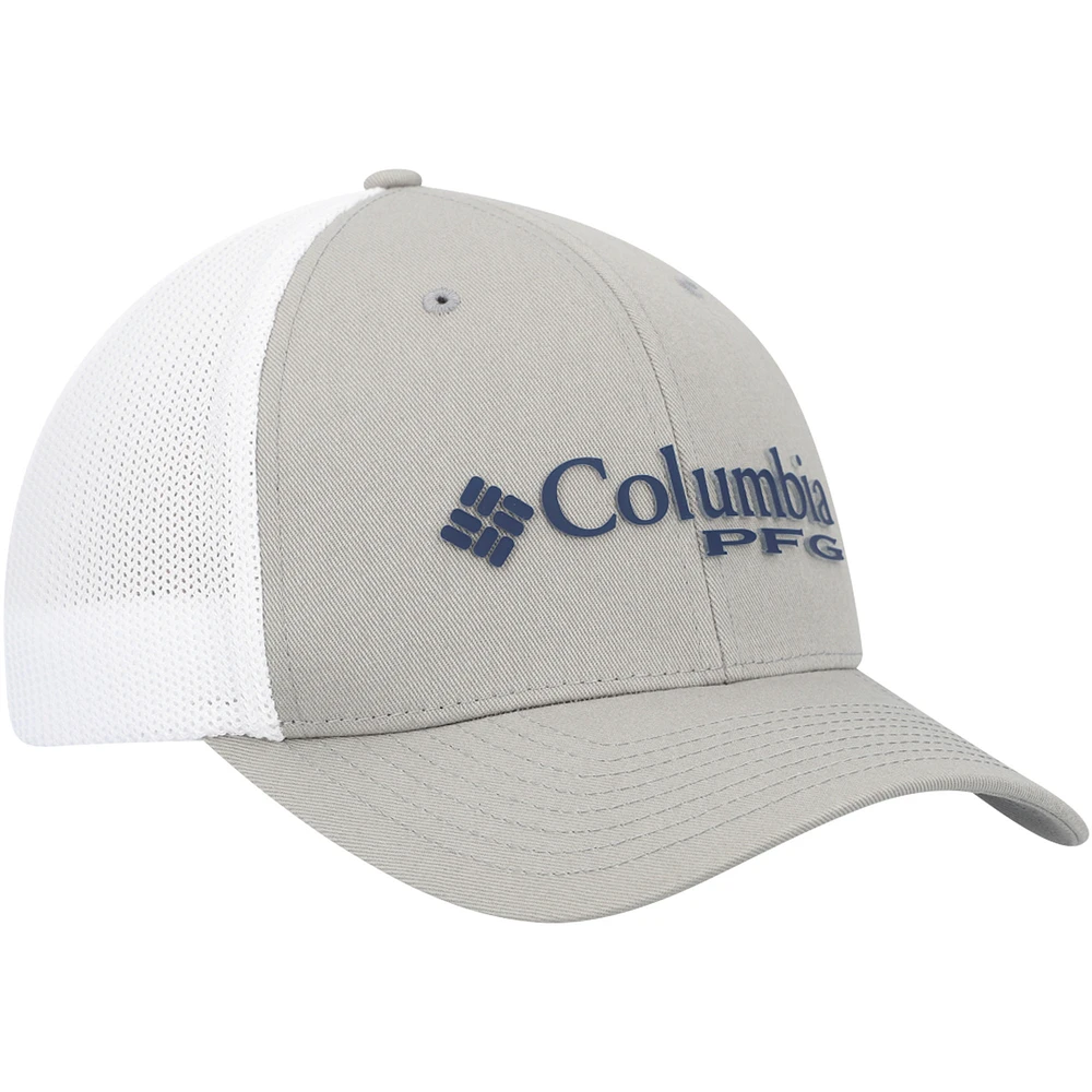 Men's Columbia Gray/White Dallas Cowboys PFG Ball Flex Hat