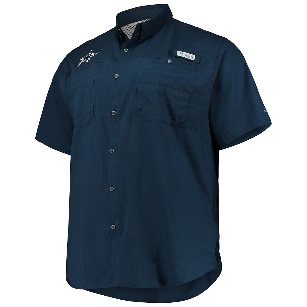 Men's Columbia Navy Dallas Cowboys Big & Tall Tamiami Woven Button-Down Shirt