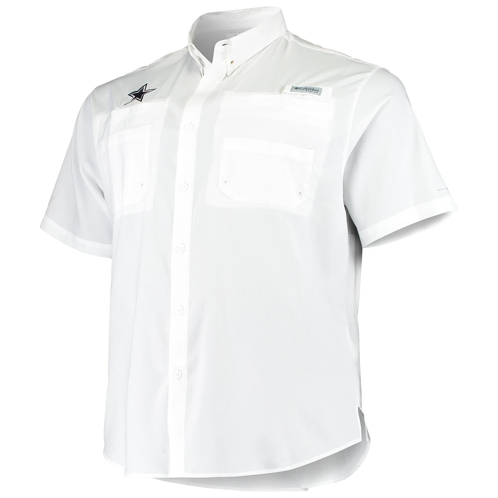 Men's Columbia White Dallas Cowboys Big & Tall Tamiami Woven Button-Down Shirt