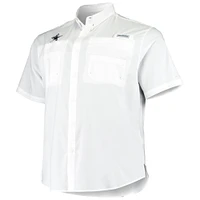 Men's Columbia White Dallas Cowboys Big & Tall Tamiami Woven Button-Down Shirt