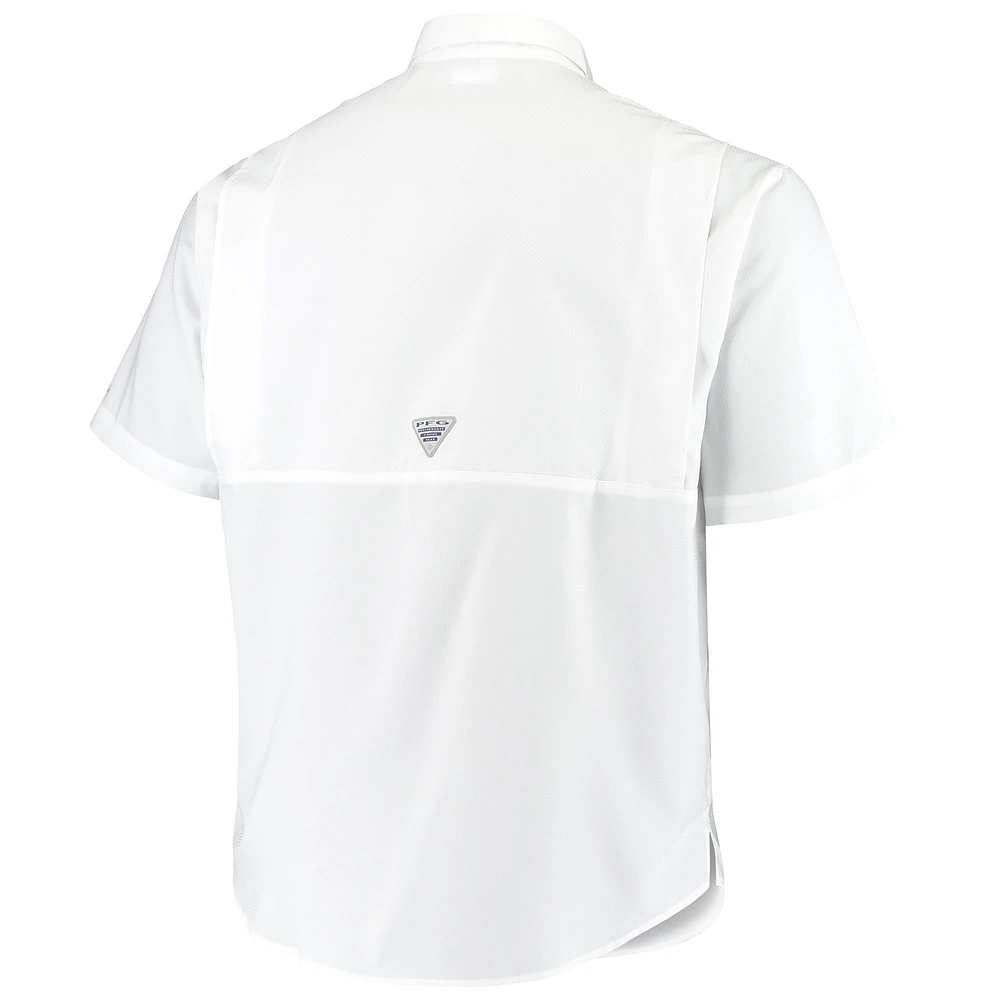 Men's Columbia White Dallas Cowboys Big & Tall Tamiami Woven Button-Down Shirt