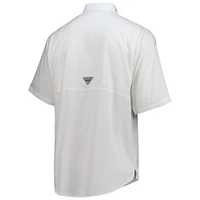 Men's Columbia White Dallas Cowboys Tamiami Omni-Shade Button-Down Short Sleeve Shirt