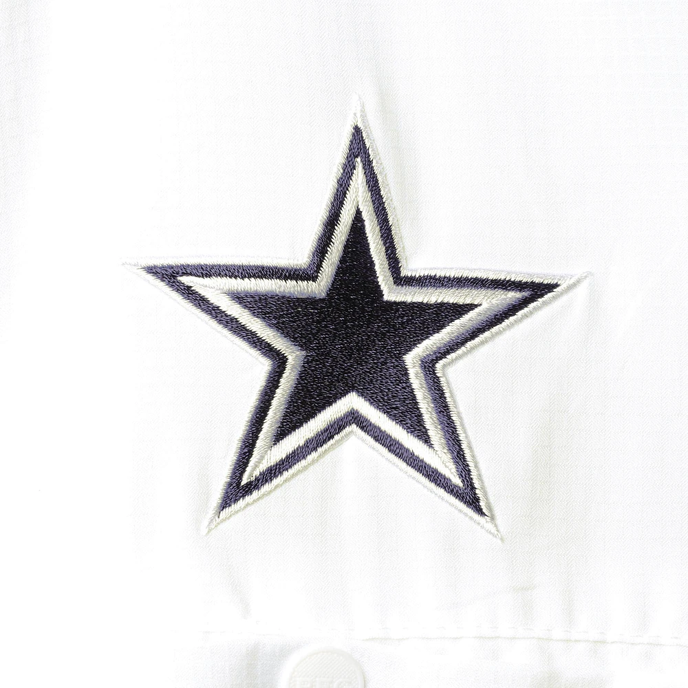Men's Columbia White Dallas Cowboys Tamiami Omni-Shade Button-Down Short Sleeve Shirt