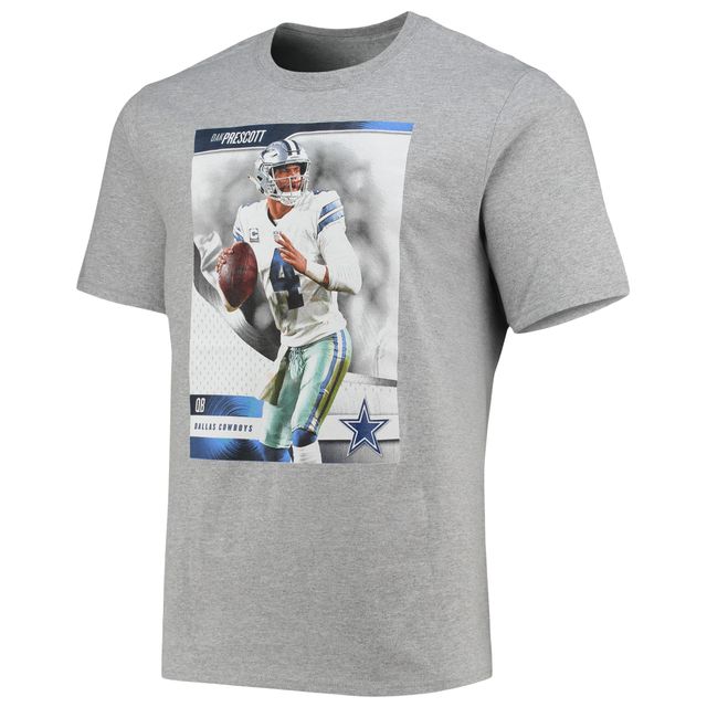 T-shirt avec nom et numéro Dallas Cowboys Dak Prescott gris chiné pour homme