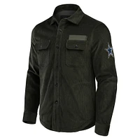 Men's Darius Rucker Collection by Fanatics Olive Dallas Cowboys Corduroy Button-Up Shacket