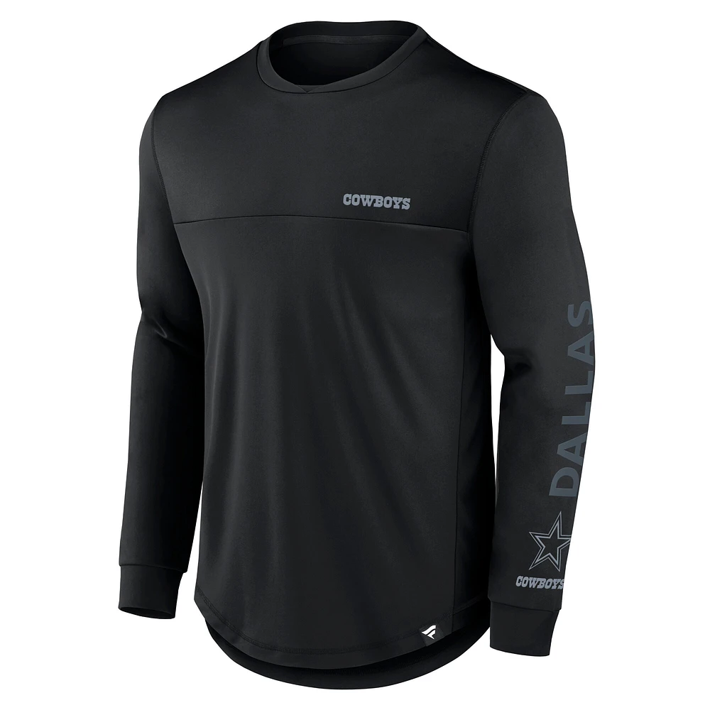 Men's Fanatics Black Dallas Cowboys Blackout Long Sleeve T-Shirt