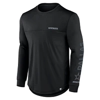 Men's Fanatics Black Dallas Cowboys Grind On Defender Long Sleeve T-Shirt