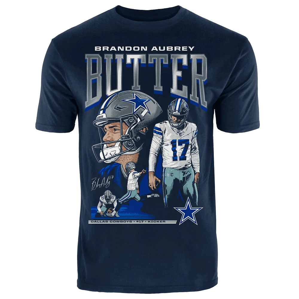 Men's Fanatics Brandon Aubrey Navy Dallas Cowboys Graphic T-Shirt