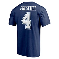 Men's Fanatics Dak Prescott Navy Dallas Cowboys Player Icon Name & Number T-Shirt