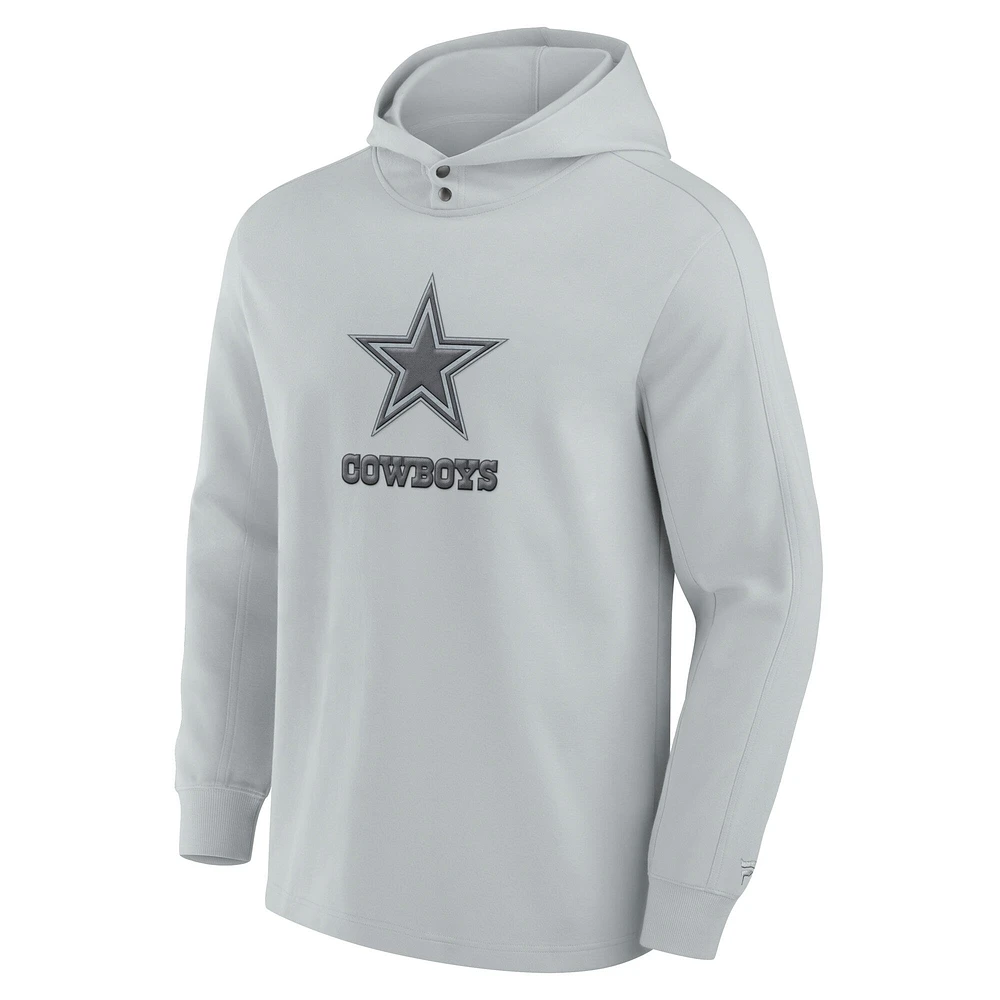 Men's Fanatics Gray Dallas Cowboys Elements Blaze Tri-Blend Long Sleeve Hoodie T-Shirt