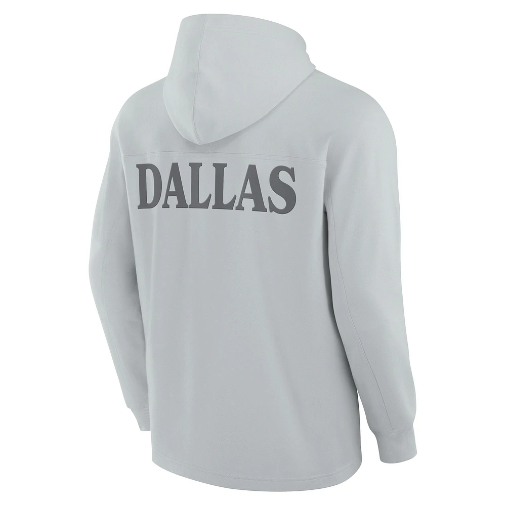 Men's Fanatics Gray Dallas Cowboys Elements Blaze Tri-Blend Long Sleeve Hoodie T-Shirt