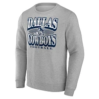 Men's Fanatics Heather Charcoal Dallas Cowboys Chance Throwback Fleece Pullover Sweatshirt