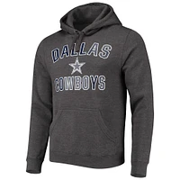 Sweat à capuche ajusté Fanatics Heather Charcoal pour hommes des Dallas Cowboys Victory Arch Team
