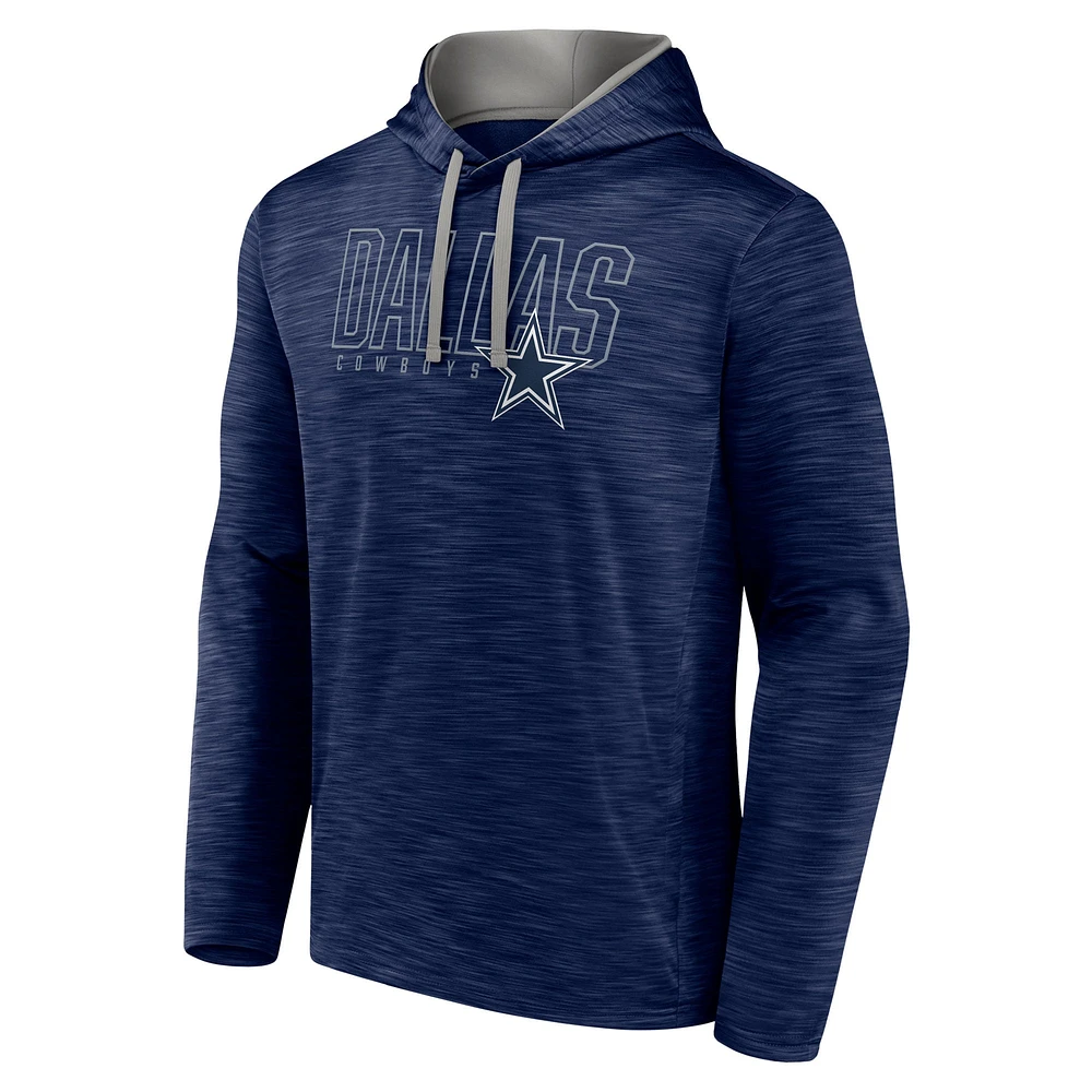 Men's Fanatics Heather Navy Dallas Cowboys Hook and Ladder Pullover Hoodie