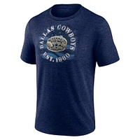 Men's Fanatics Heathered Navy Dallas Cowboys Sporting Chance Tri-Blend T-Shirt