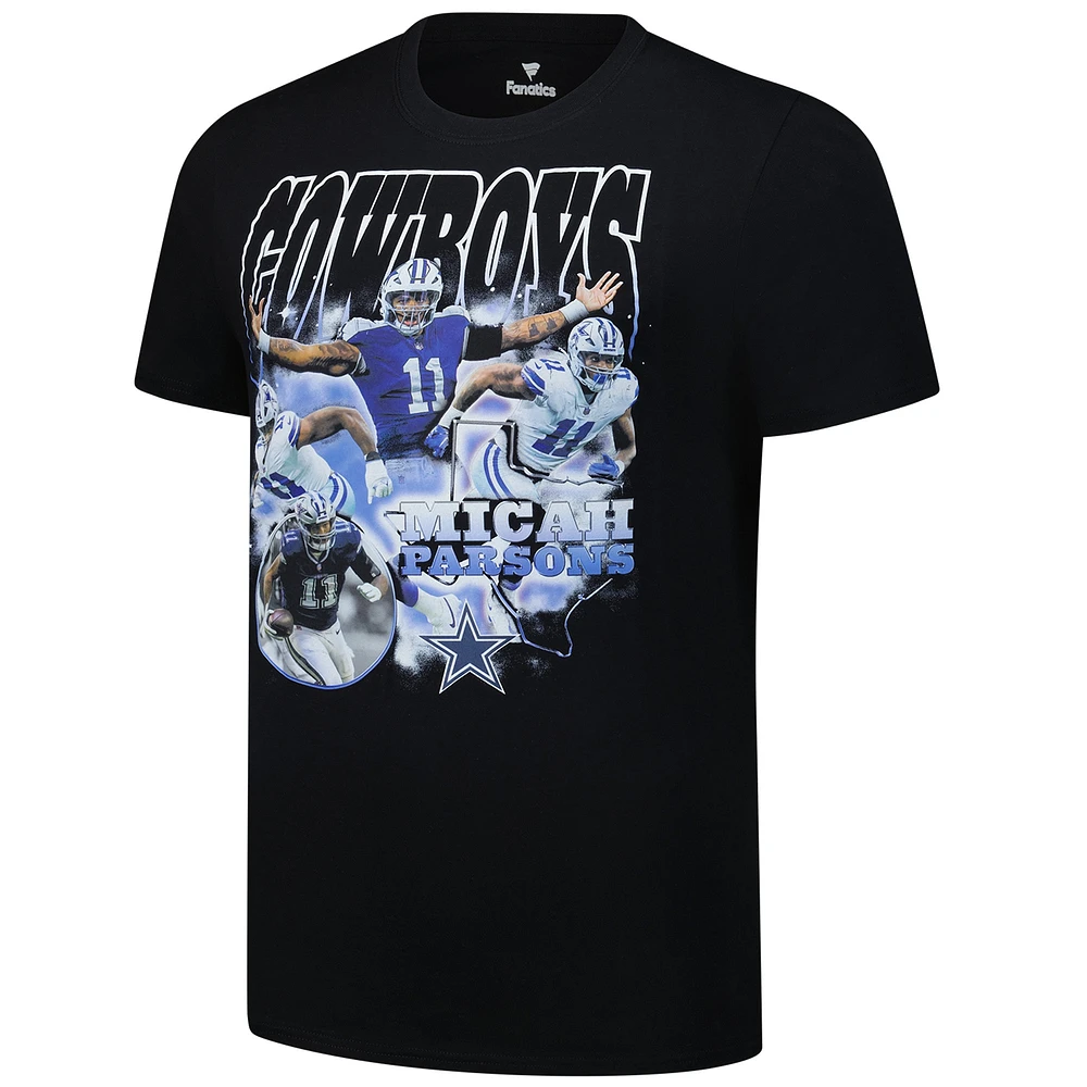 Men's Fanatics Micah Parsons Black Dallas Cowboys Notorious Player Graphic T-Shirt