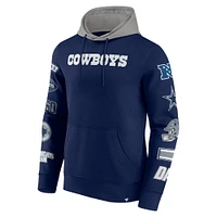 Men's Fanatics Navy/Silver Dallas Cowboys Patched Out Pullover Hoodie