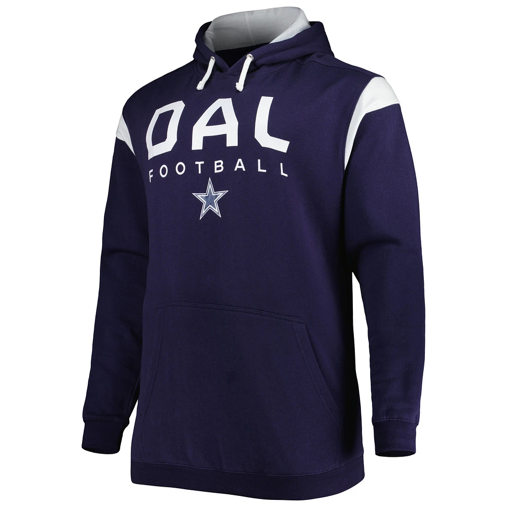 Men's Fanatics Navy Dallas Cowboys Big & Tall Call the Shots Pullover Hoodie