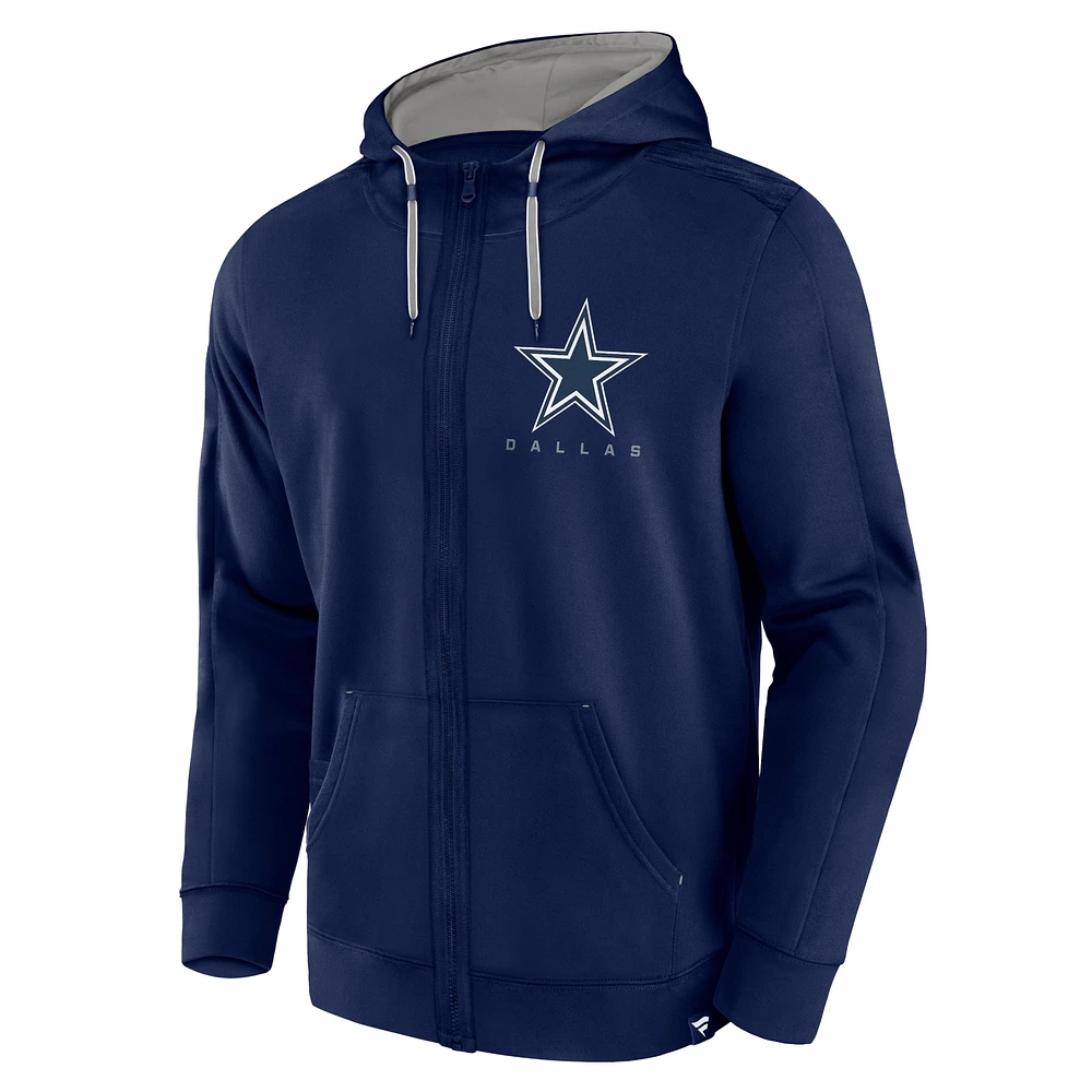 Men's Fanatics  Navy Dallas Cowboys Defender Evo Full-Zip Hoodie