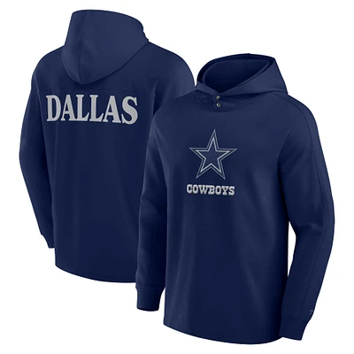 T-shirt à capuche manches longues pour homme Fanatics Navy Dallas Cowboys Elements Blaze Tri-Blend