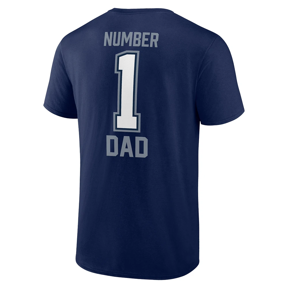 Men's Fanatics Navy Dallas Cowboys Father's Day #1 Dad T-Shirt