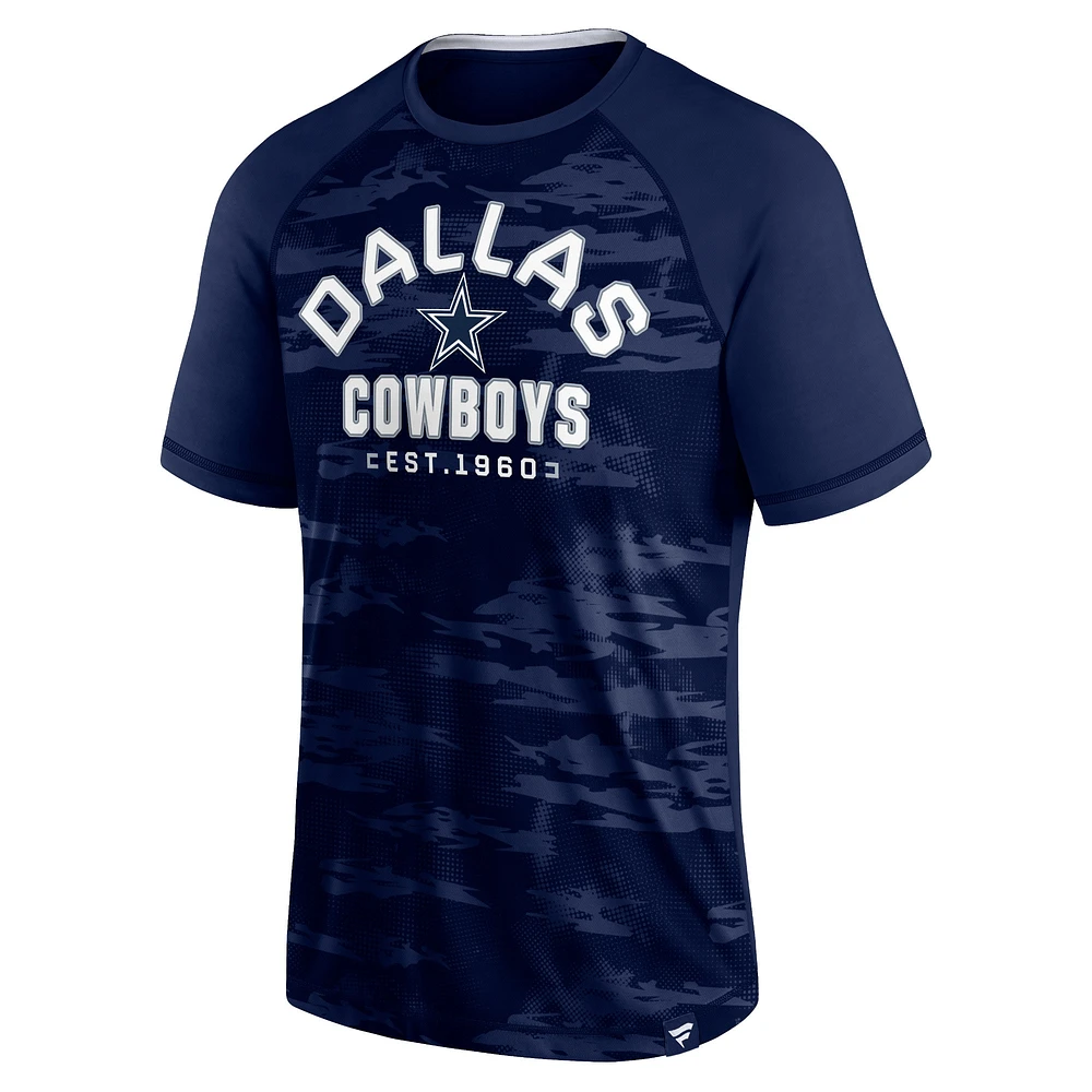 Men's Fanatics Navy Dallas Cowboys Hail Mary Raglan T-Shirt