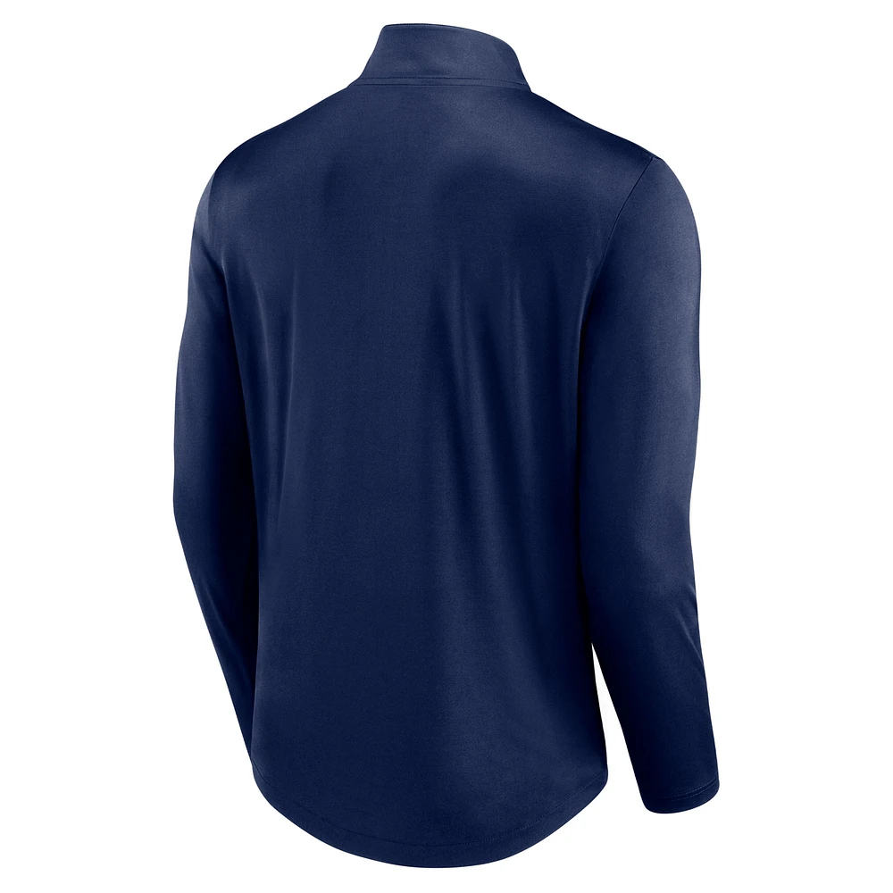 Men's Fanatics Navy Dallas Cowboys Quarterback Quarter-Zip Top