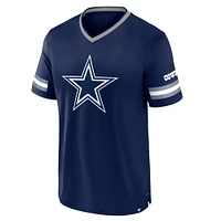 Men's Fanatics Navy Dallas Cowboys Stripe Stacking V-Neck T-Shirt