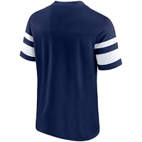 Men's Fanatics Navy Dallas Cowboys Textured Hashmark V-Neck T-Shirt