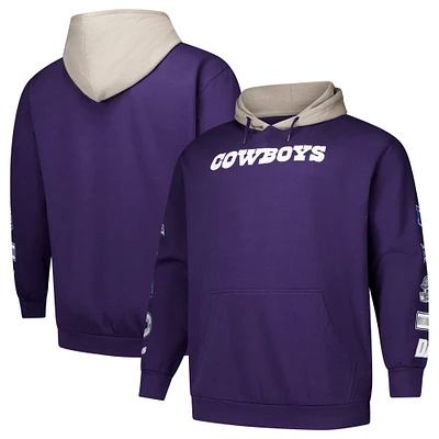 Sweat à capuche violet Dallas Cowboys Fanatics pour hommes, grande taille et patché
