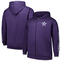 Men's Fanatics  Purple Dallas Cowboys Big & Tall Sleeve Hit Full-Zip Hoodie