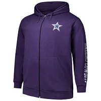 Men's Fanatics  Purple Dallas Cowboys Big & Tall Sleeve Hit Full-Zip Hoodie