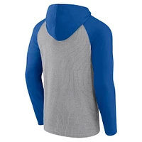Men's Fanatics Silver/Navy Dallas Cowboys Under Center Long Sleeve Hoodie T-Shirt