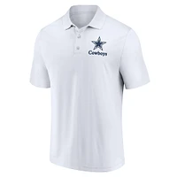 Men's Fanatics White/Navy Dallas Cowboys Throwback Polo Combo Set