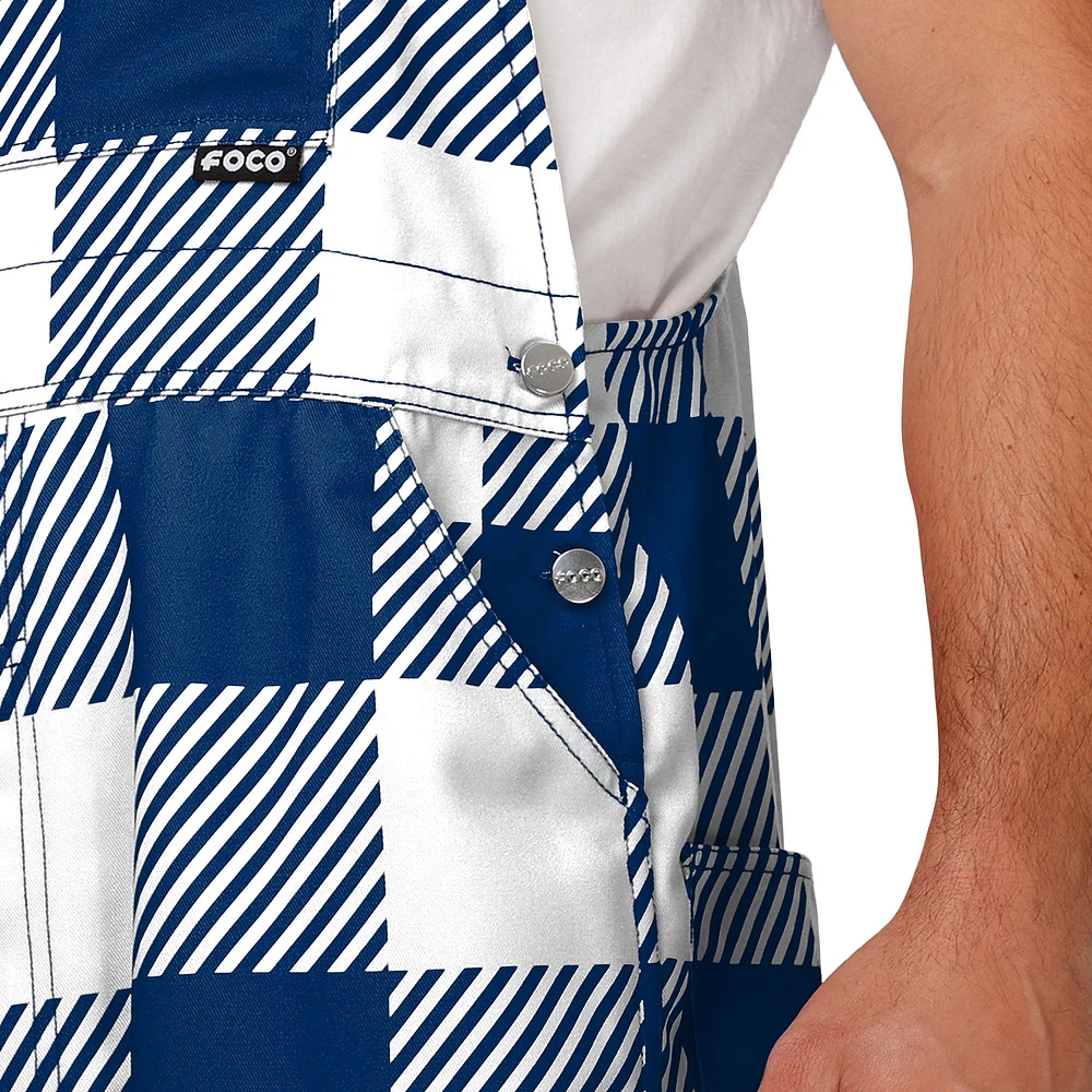 Men's FOCO  Navy Dallas Cowboys Big Logo Plaid Overalls