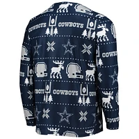 Men's FOCO Navy Dallas Cowboys Wordmark Ugly - Pajama Set