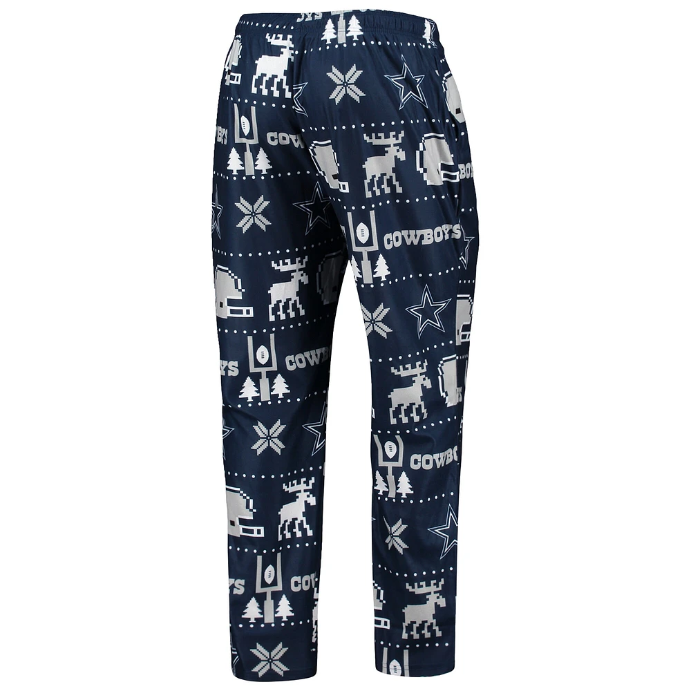 Men's FOCO Navy Dallas Cowboys Wordmark Ugly - Pajama Set