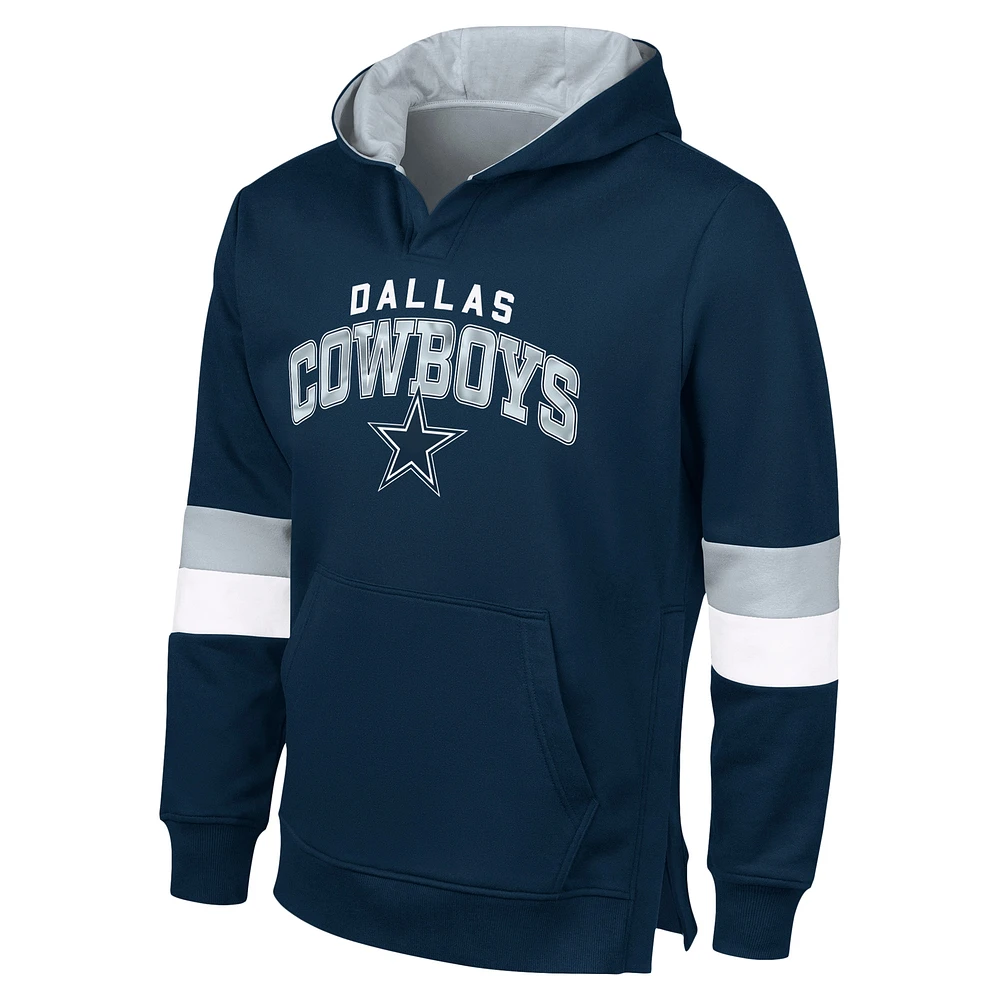 Men's G-III Sports by Carl Banks Navy Dallas Cowboys Adaptive Faceoff Pullover Hoodie
