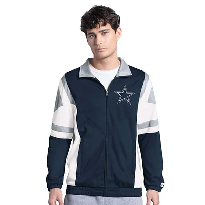 Veste de survêtement entièrement zippée G-III Sports by Carl Banks pour homme bleu marine Dallas Cowboys Contender