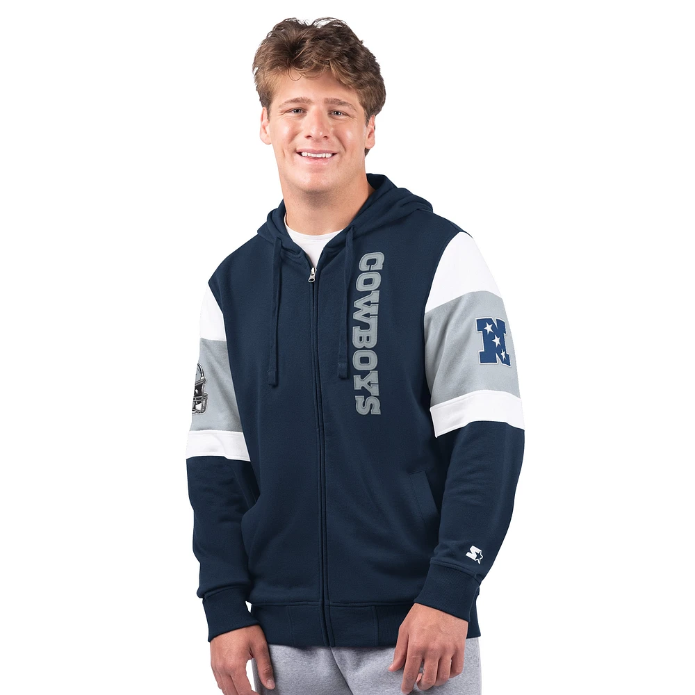 Sweat à capuche zippé intégral G-III Sports by Carl Banks bleu marine Dallas Cowboys Extreme pour homme