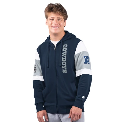 Sweat à capuche zippé intégral G-III Sports by Carl Banks bleu marine Dallas Cowboys Extreme pour homme