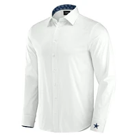 Men's J. Palmer White Dallas Cowboys Man-In-Motion Long Sleeve Button-Up Dress Shirt