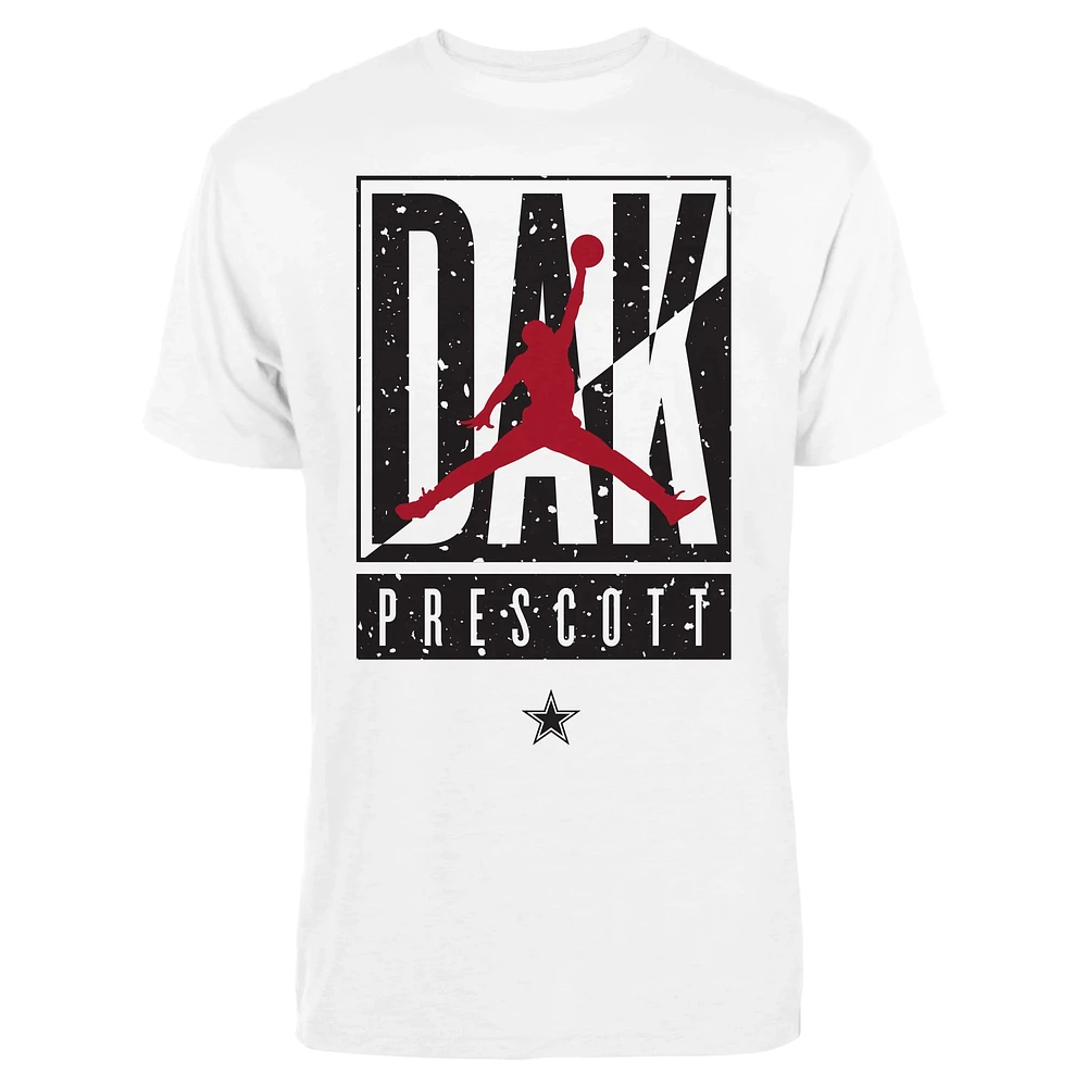 T-shirt graphique Jordan Brand Dak Prescott blanc Dallas Cowboys Cut Box pour homme