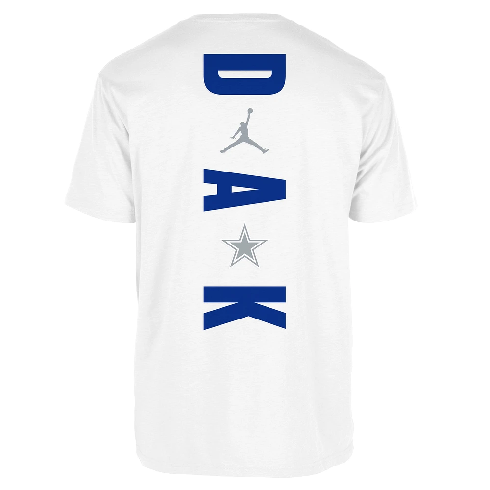 Men's Jordan Brand Dak Prescott White Dallas Cowboys Vertical Graphic T-Shirt