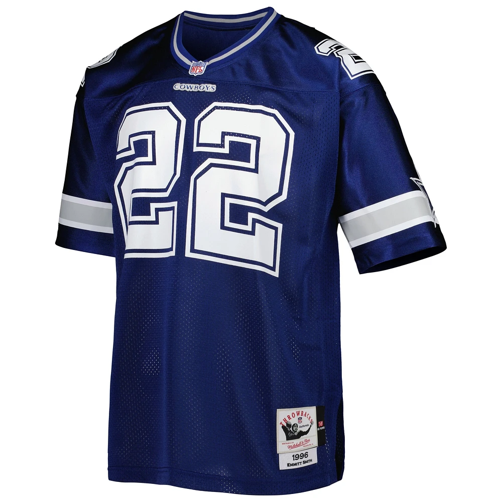 Maillot de joueur retraité authentique Throwback Mitchell & Ness Emmitt Smith Navy Dallas Cowboys pour hommes
