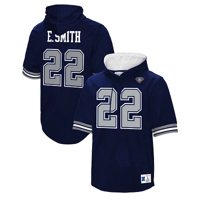 Men's Mitchell & Ness Emmitt Smith Navy Dallas Cowboys Retired Player Mesh Name Number Hoodie T-Shirt