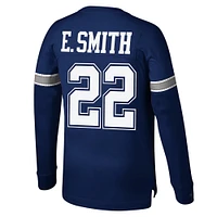 Men's Mitchell & Ness Emmitt Smith Navy Dallas Cowboys Throwback Retired Player Name Number Long Sleeve Top