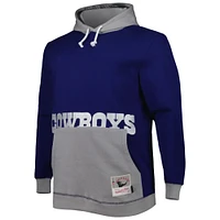 Men's Mitchell & Ness Navy/Silver Dallas Cowboys Big Tall Face Pullover Hoodie