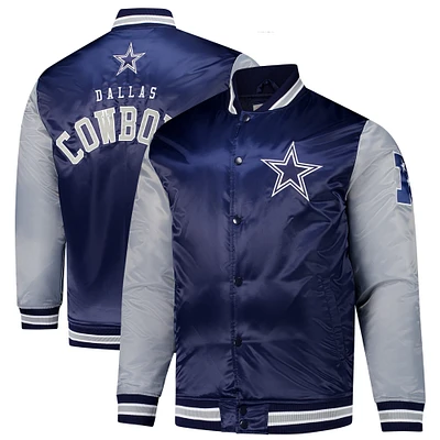 Veste en satin bleu marine pour homme Mitchell & Ness des Cowboys de Dallas